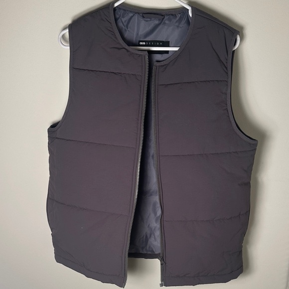 ASOS Charcoal Quilted Vest - Picture 1 of 2
